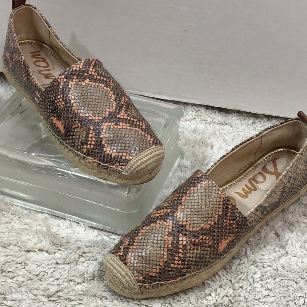 Sam Edelman leather snakeskin espadrilles 7.5
